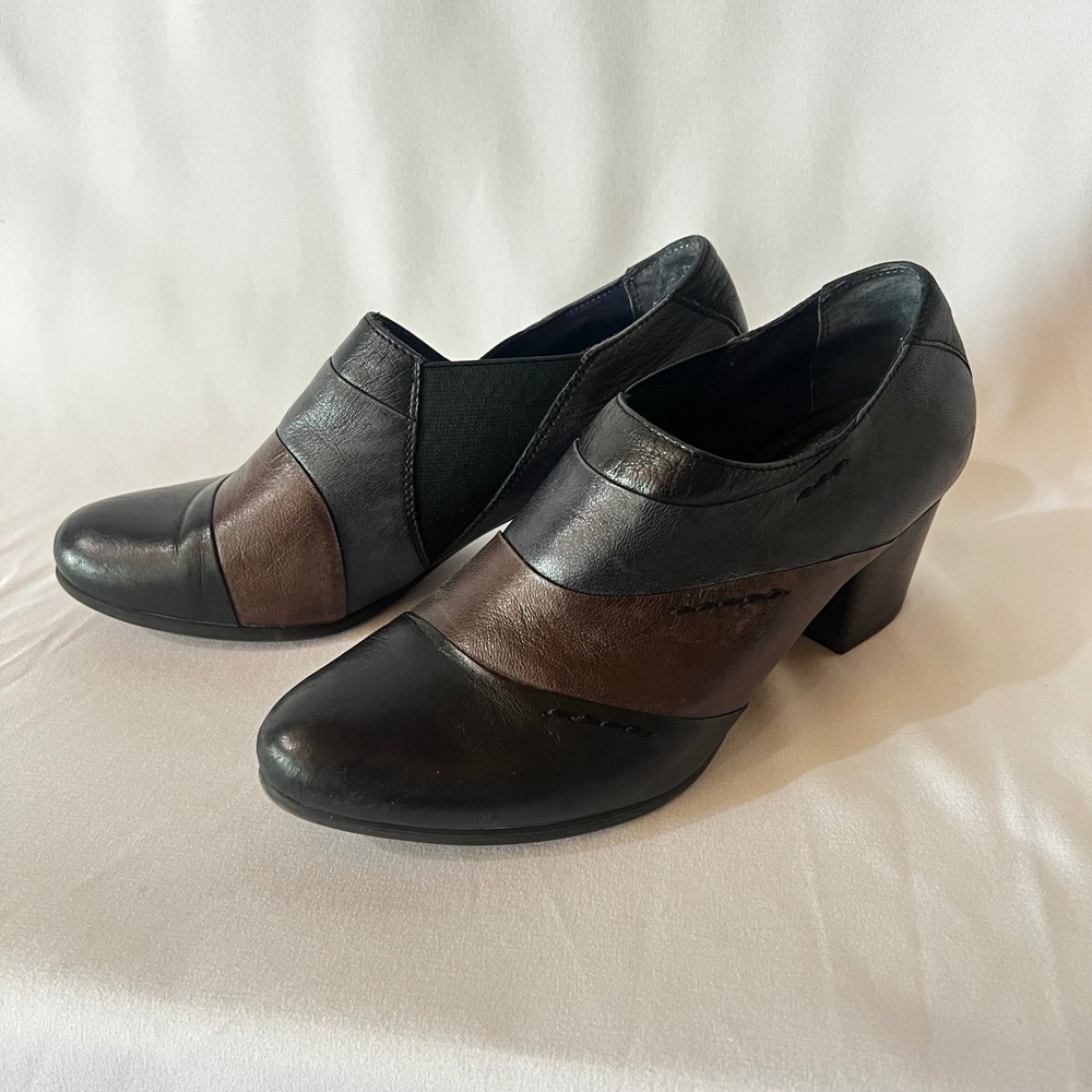 Tamaris Black Leather Cuir Shooties Ankle Booties‎ Touch It Sole EU 38 US 7.5